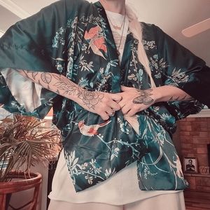 Vintage Satin Kimono Robe Coat